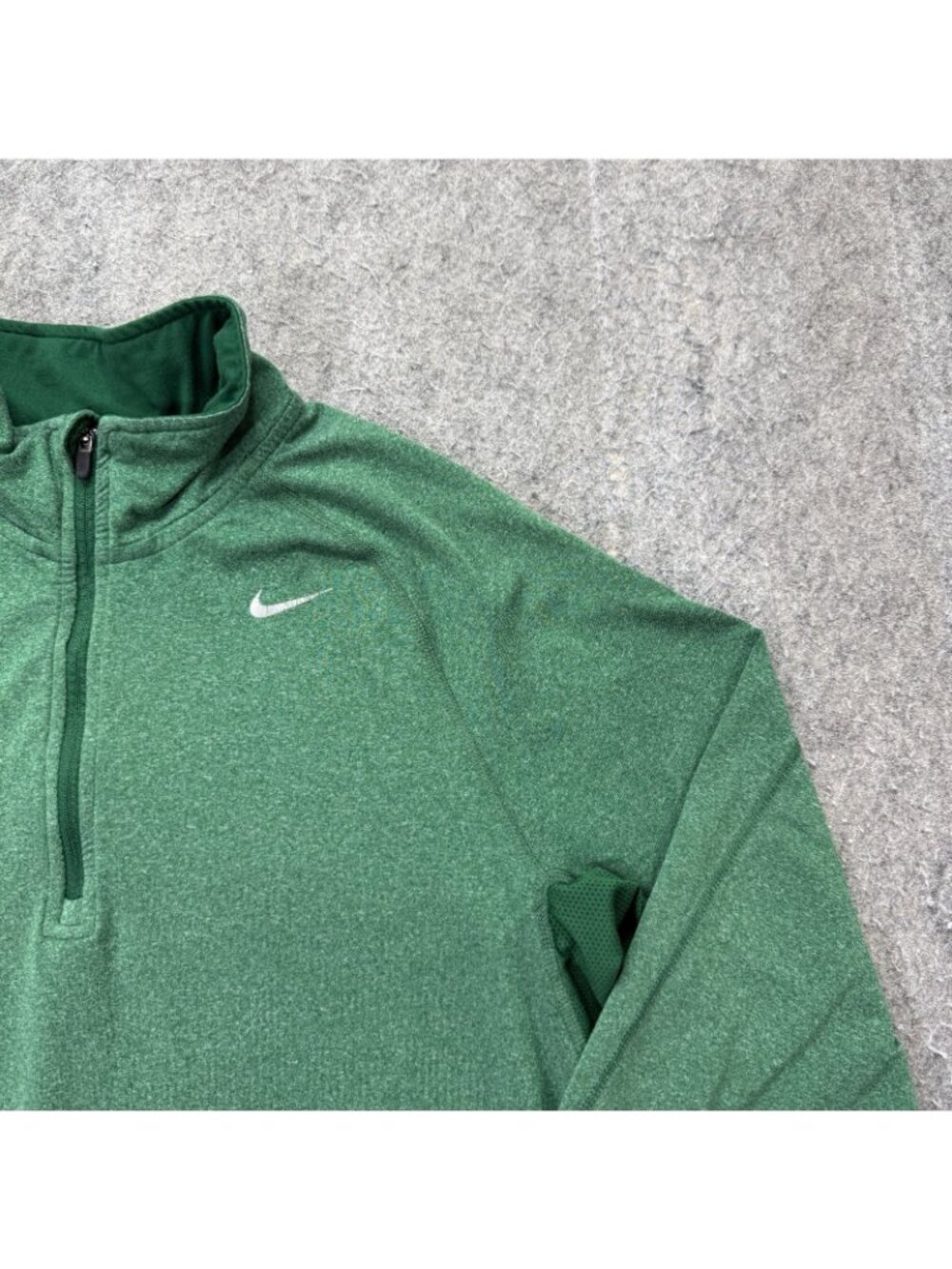 Nike Element Running 1/4 Zip Pullover Men S Green Reflective Stretch 519199 - Picture 3 of 16
